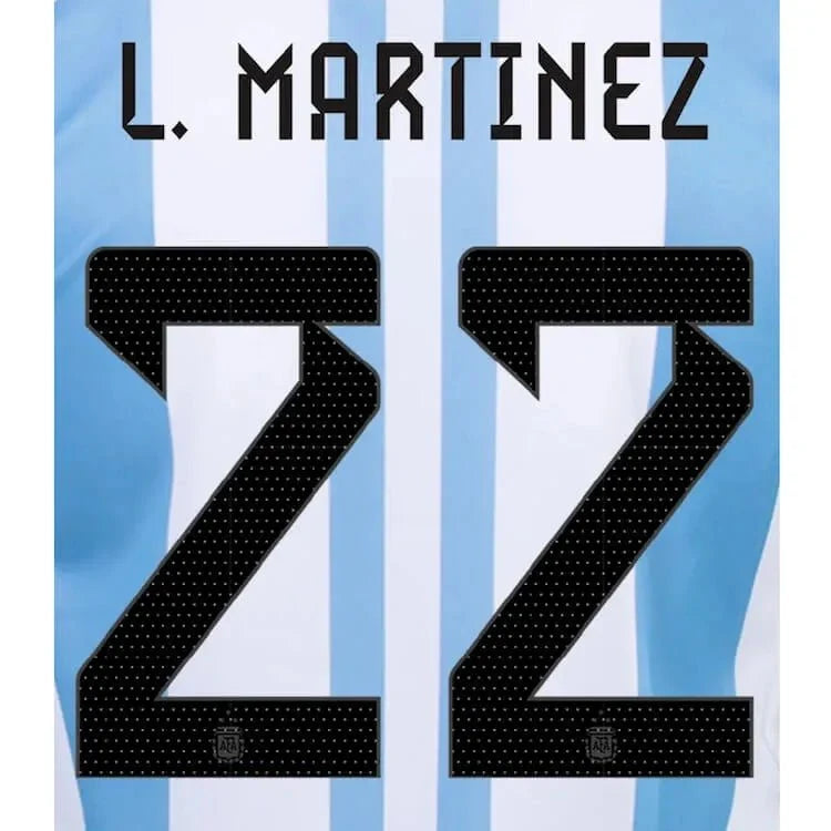 Argentina 2022-23 Home L. Martinez #22 Jersey Name Set 1