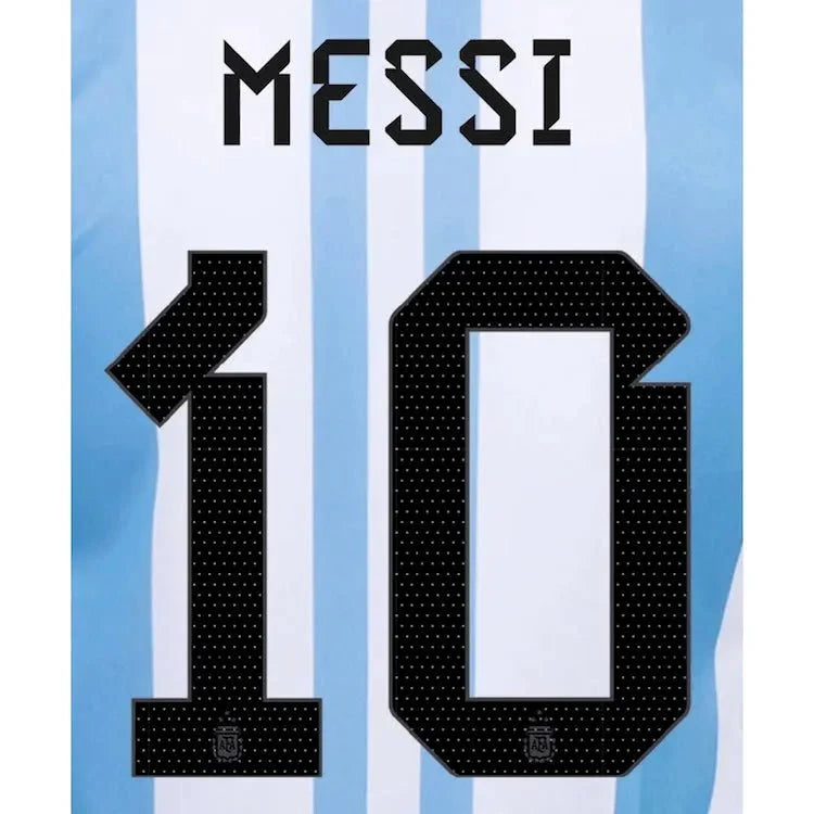 Argentina 2023 Home Messi #10 Youth 3 Star Jersey Name Set 1