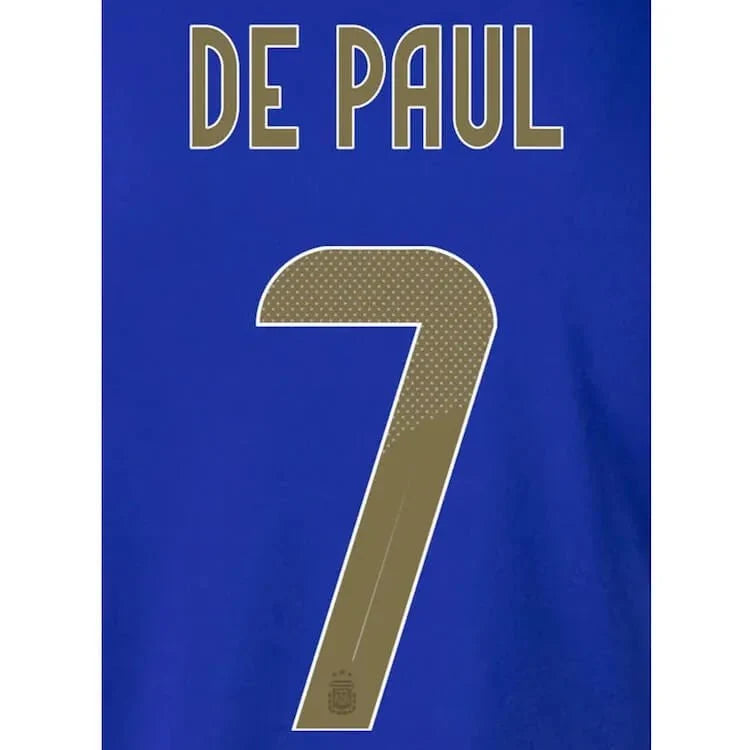 Argentina 2024/25 Away De Paul #7 Jersey Name Set 1