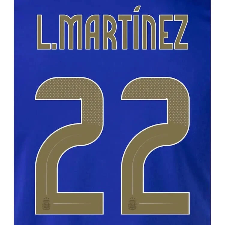 Argentina 2024/25 Away L. Martinez #22 Jersey Name Set 1