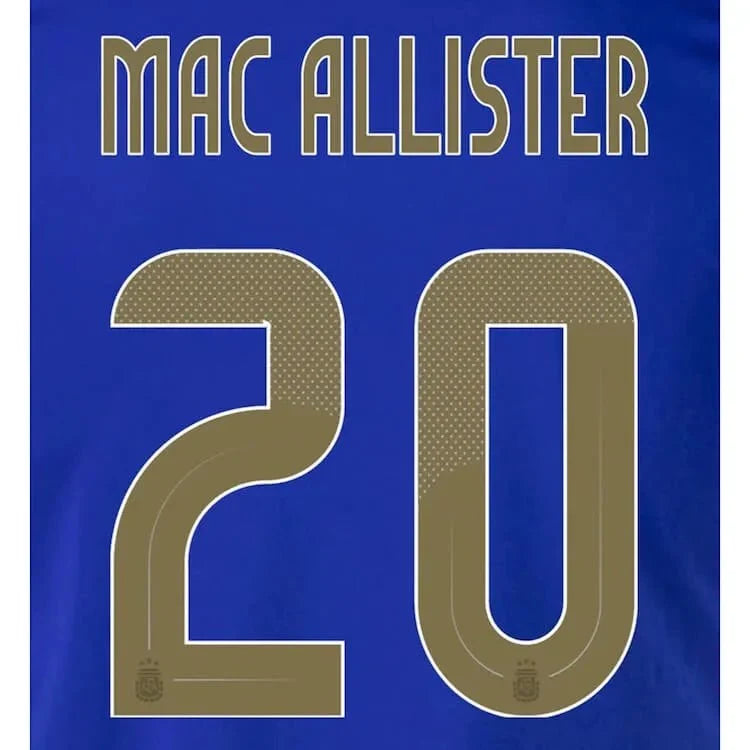 Argentina 2024/25 Away Mac Allister #20 Youth Jersey Name Set 1
