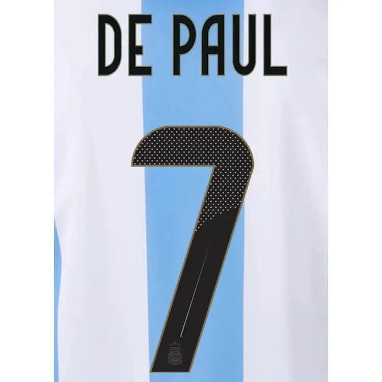 Argentina 2024/25 Home De Paul #7 Jersey Name Set 1