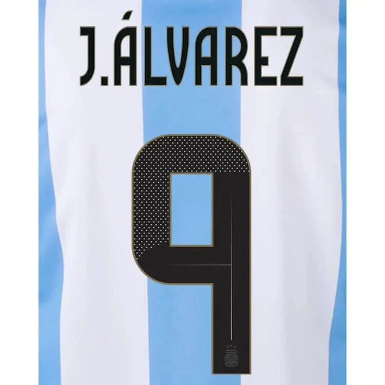 Argentina 2024/25 Home J. Alvarez #9 Jersey Name Set 1