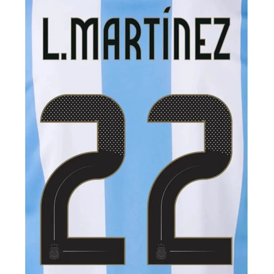 Argentina 2024/25 Home L Martinez #22 Jersey Name Set 1