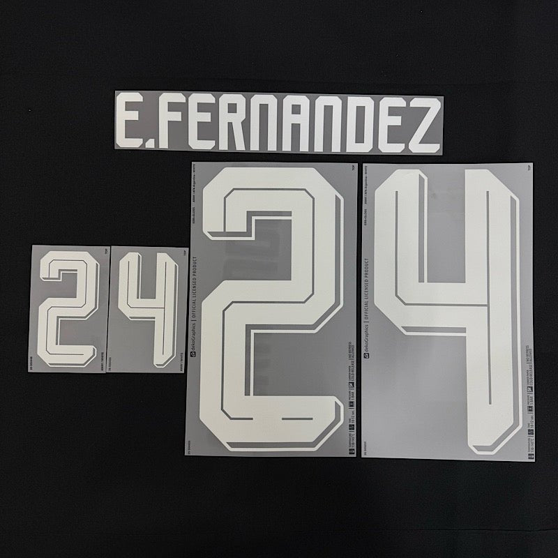 Argentina 2026- Away E. FERNANDEZ #24 Official Name Set 1