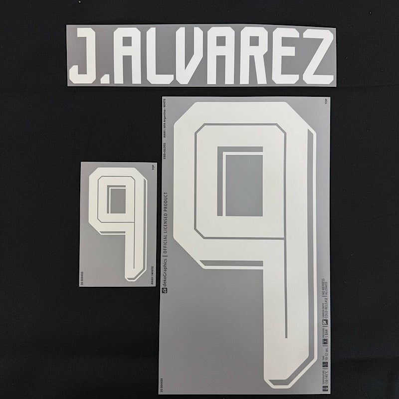 Argentina 2026- Away J. ALVAREZ #9 Official Name Set 1