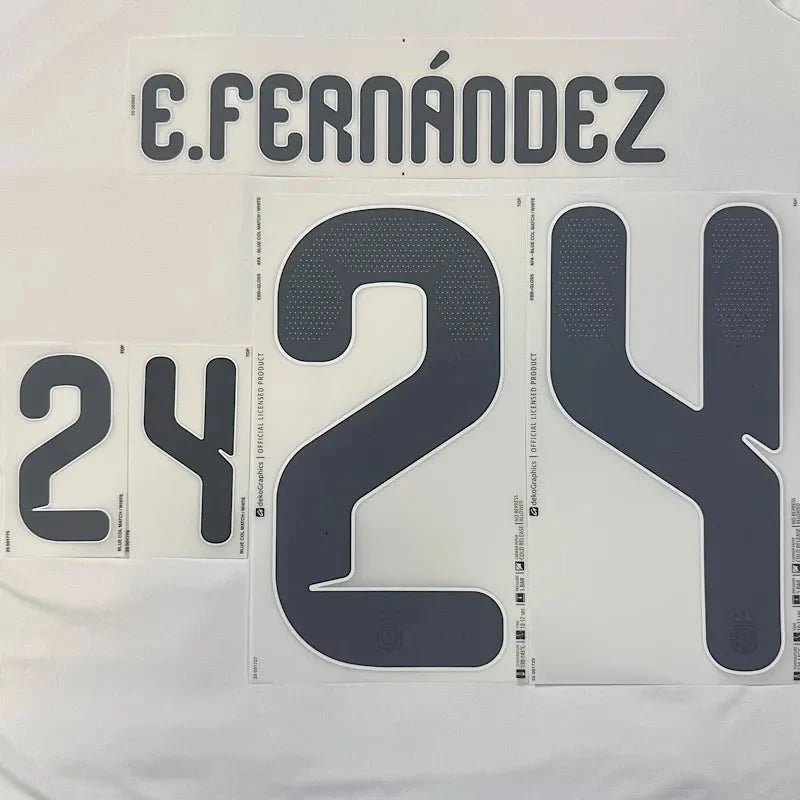 Argentina 2026- Home E. FERNANDEZ #24 Official Name Set 1