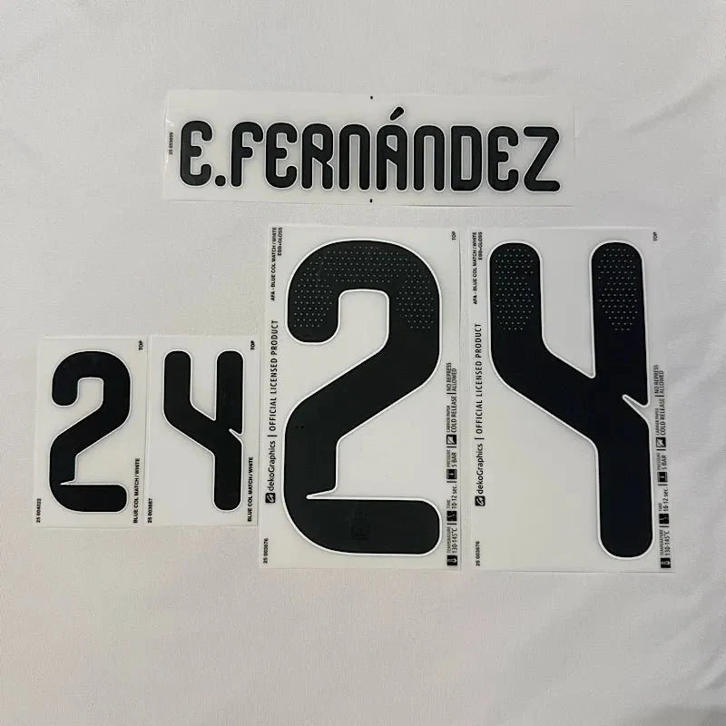 Argentina 2026- Home E.FERNANDEZ #24 Youth Official Name Set 1