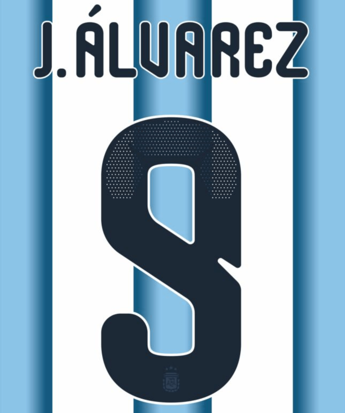 Argentina 2026- Home J. Alvarez #9 Official Name Set 1