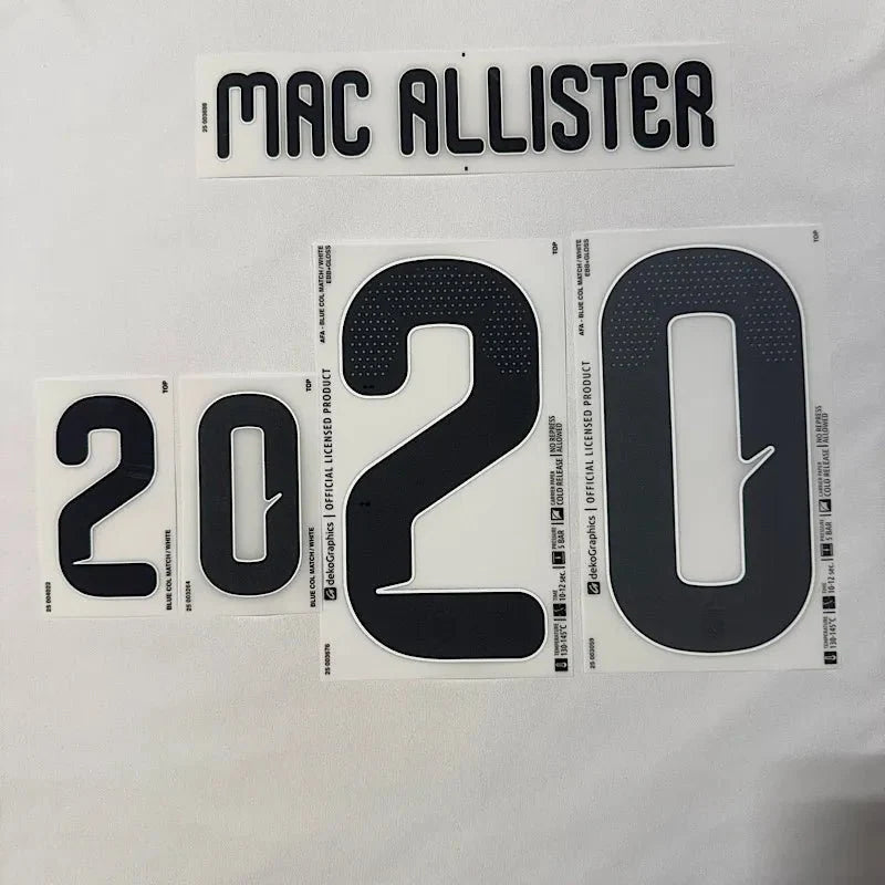 Argentina 2026- Home MACALLISTER #20 Youth Official Name Set 1