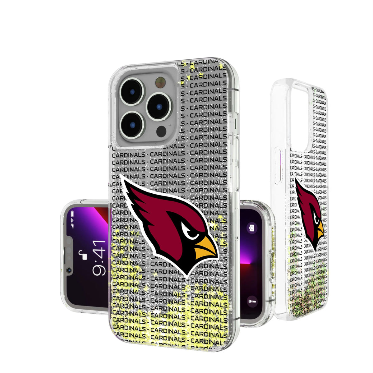 Arizona Cardinals Text Backdrop Glitter Phone Case 9