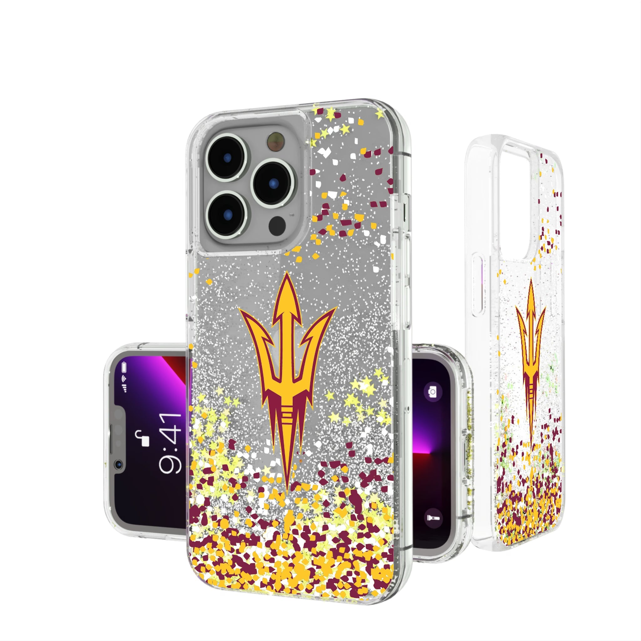 Arizona State University Sun Devils Confetti Glitter Phone Case for Apple iPhone