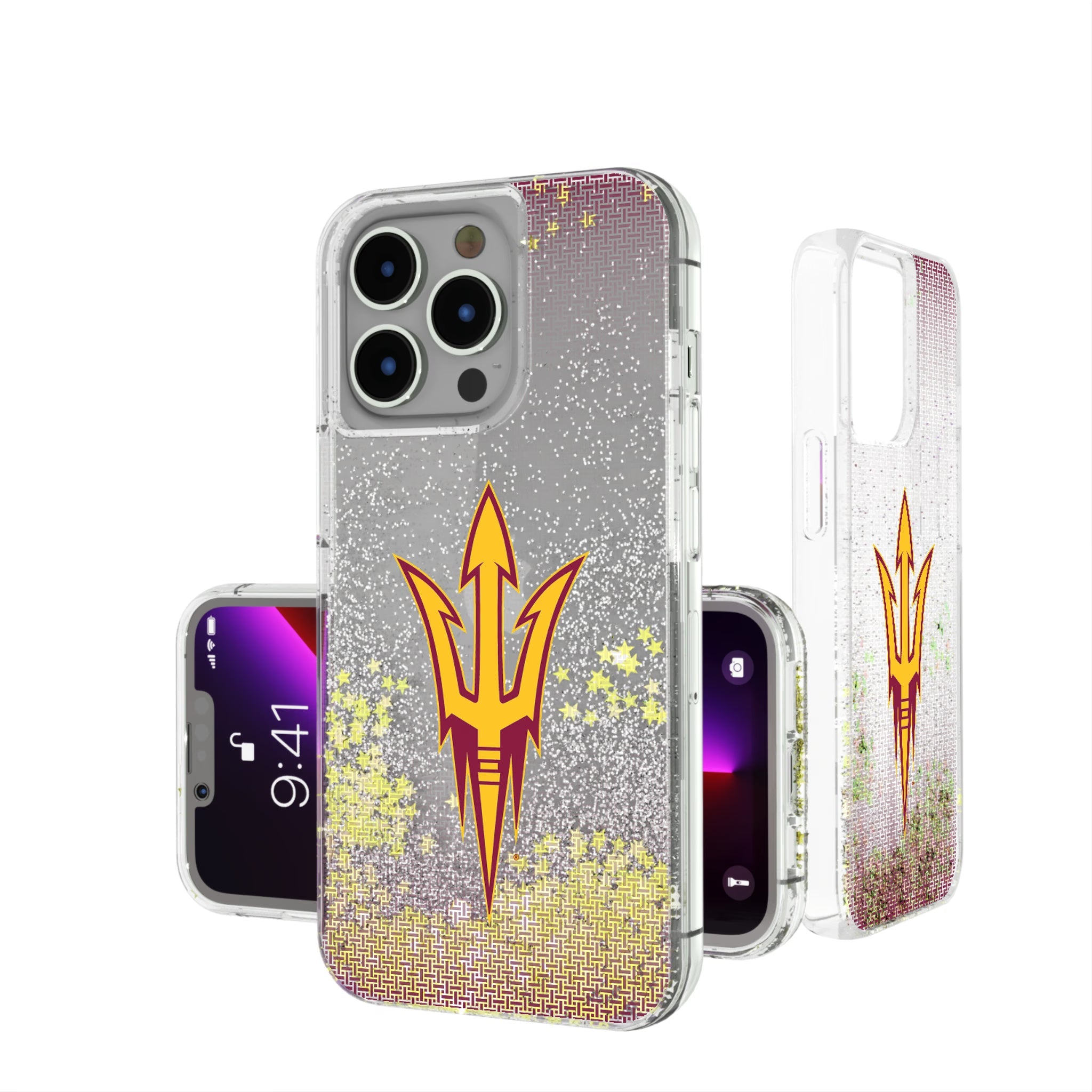 Arizona State University Sun Devils Linen Glitter Phone Case for Apple iPhone