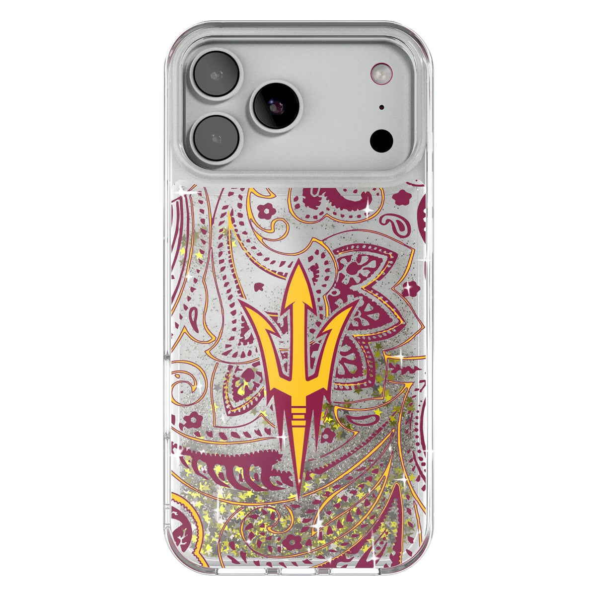 Arizona State University Sun Devils Paisley Glitter Phone Case for Apple iPhone 19
