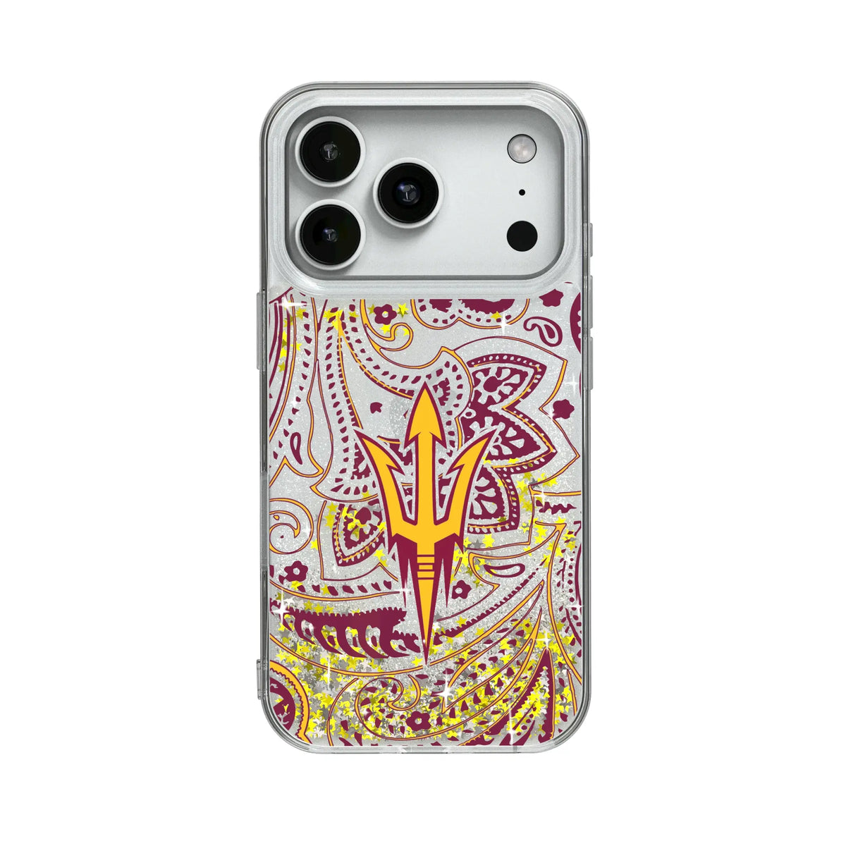Arizona State University Sun Devils Paisley Glitter Phone Case for Apple iPhone 18