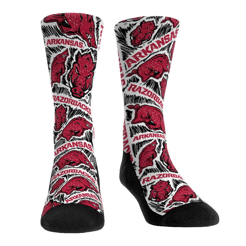 Arkansas Razorbacks - Logo Sketch | Rock 'Em Socks