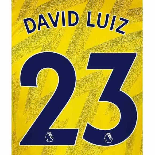Arsenal 2019/20 Away David Luiz #23 Jersey Name Set 1