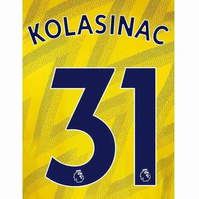 Arsenal 2019/20 Away Kolasinac #31 Jersey Name Set 1