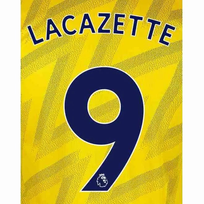 Arsenal 2019/20 Away Lacazette #9 Jersey Name Set 1