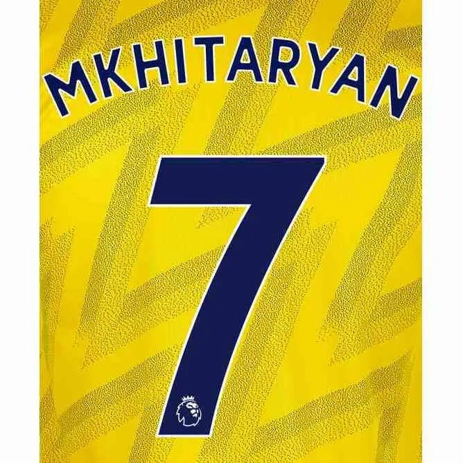 Arsenal 2019/20 Away Mkhitaryan #7 Jersey Name Set 1
