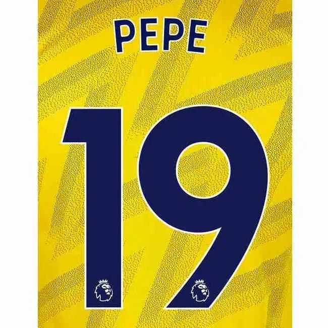 Arsenal 2019/20 Away Pepe #19 Jersey Name Set 1