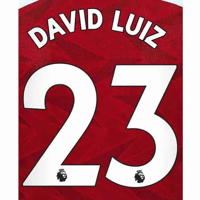 Arsenal 2019/22 Home David Luiz #23 Jersey Name Set 1