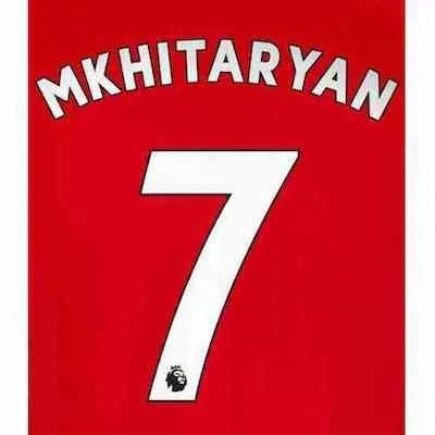 Arsenal 2019/22 Home Mkhitaryan #7 Jersey Name Set 1
