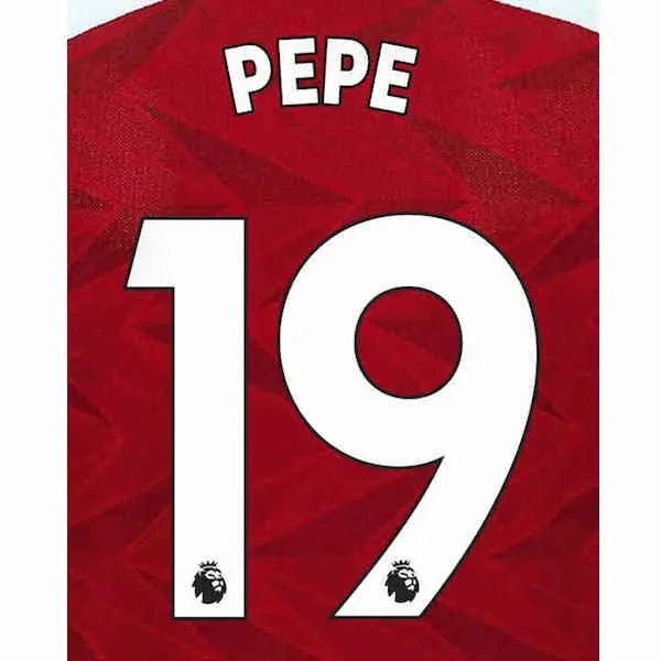 Arsenal 2019/22 Home Pepe #19 Jersey Name Set 1
