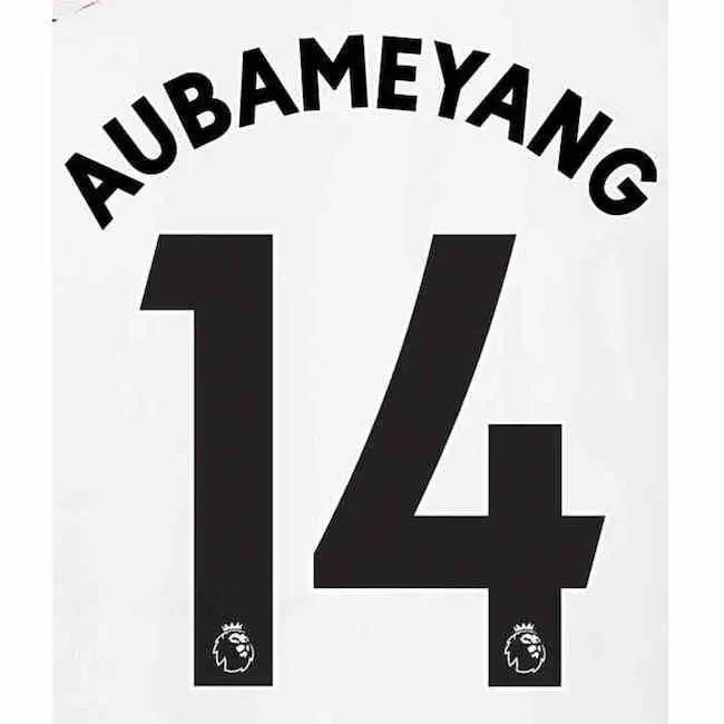 Arsenal 2020/21 Away Aubameyang #11 Jersey Name Set 1