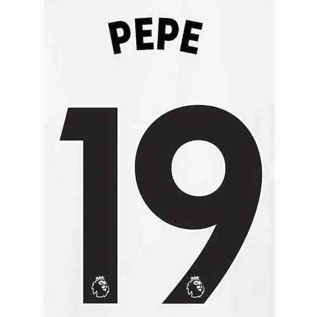 Arsenal 2020/21 Away Pepe #9 Jersey Name Set 1