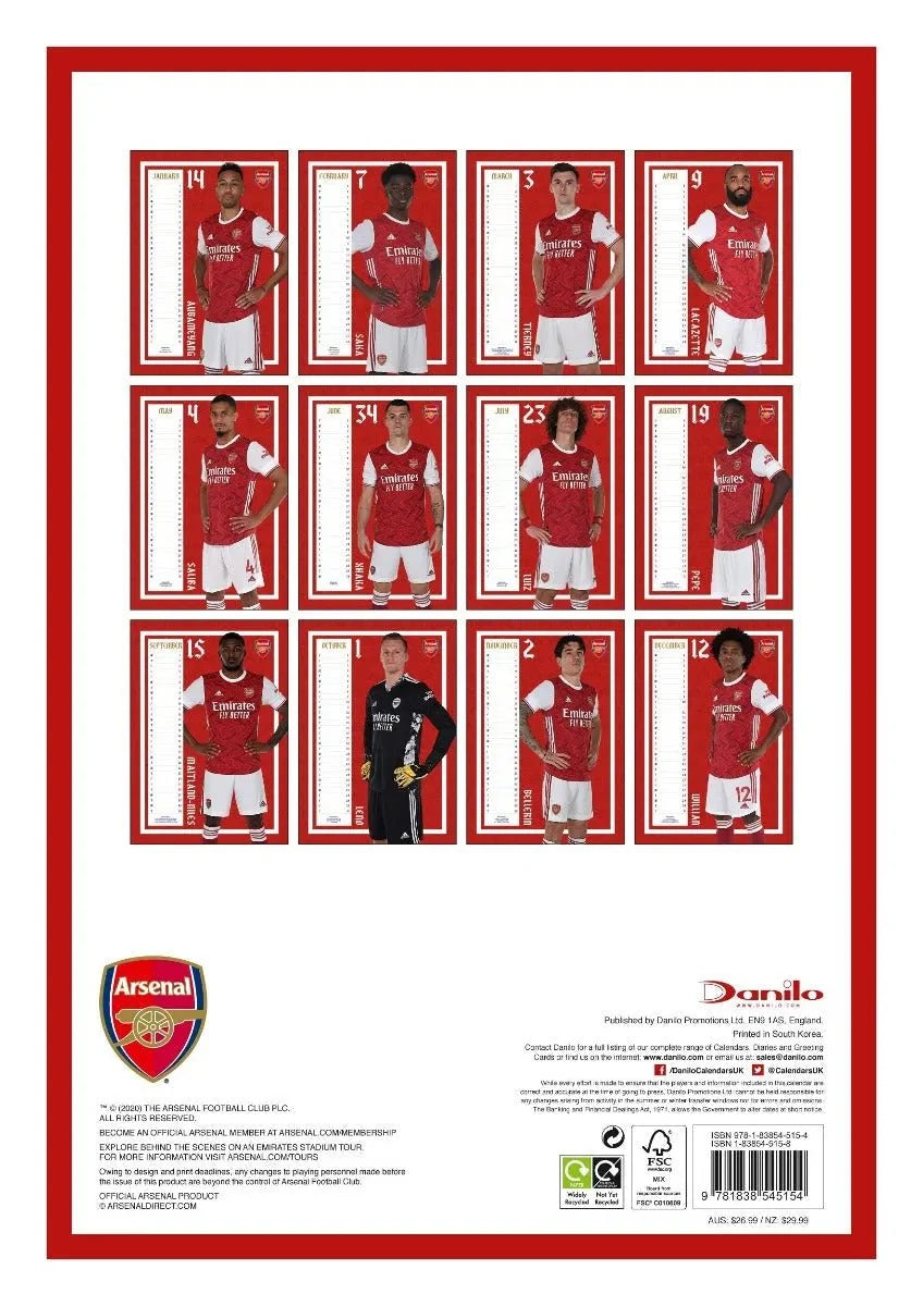 Arsenal 2021 Official Calendar 2