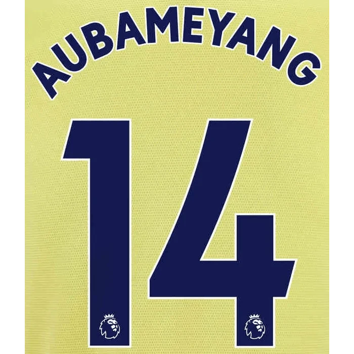 Arsenal 2021/22 Away Aubameyang #14 Jersey Name Set-Navy 1