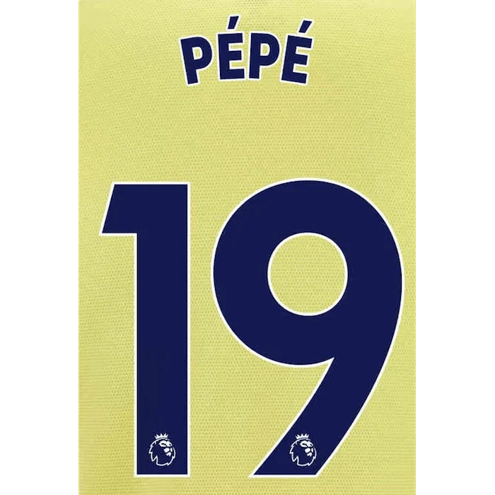 Arsenal 2021/22 Away Pepe #19 Jersey Name Set-Navy 1