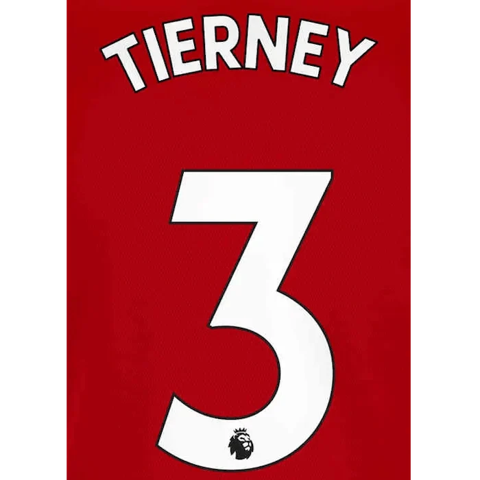 Arsenal 2021/22 Home Tierney #3 Jersey Name Set White 1