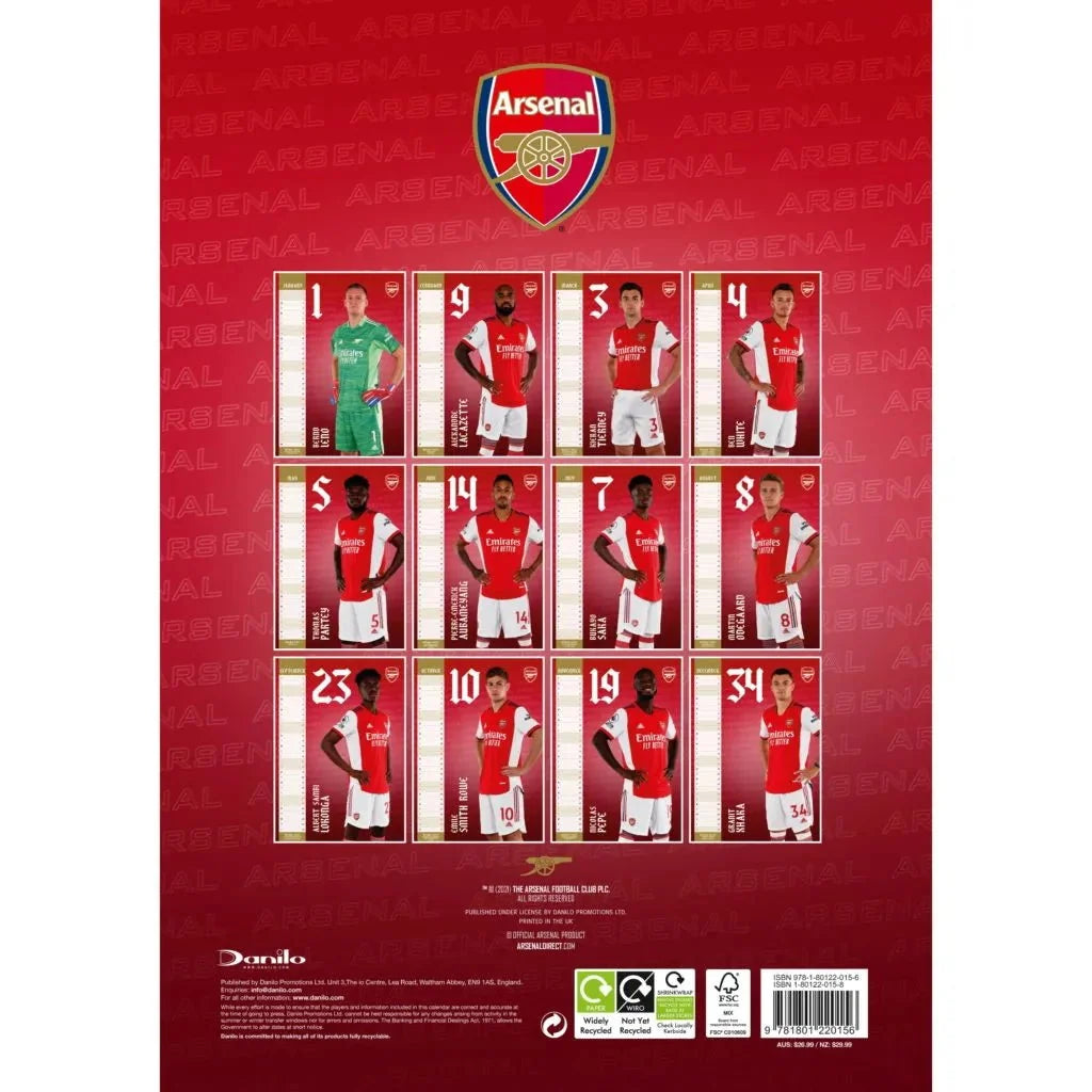 Arsenal 2022 Official Calendar 2