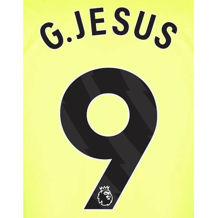Arsenal 2023-Away G. Jesus #9 Jersey Name Set-Black 1