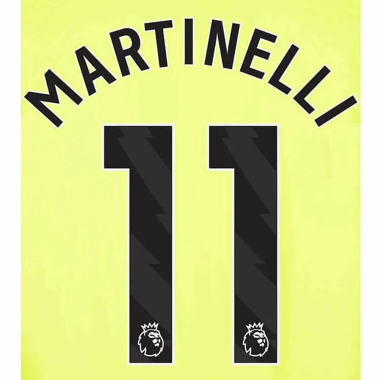 Arsenal 2023-Away Martinelli #11 Jersey Name Set-Black 1
