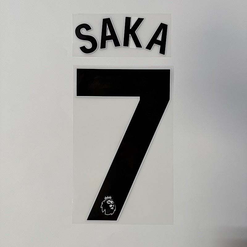 Arsenal 2023-Away Saka #7 Jersey Name Set-Black 1