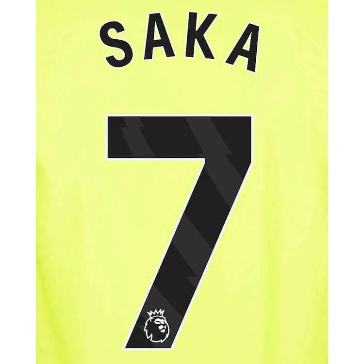 Arsenal 2023-Away Saka #7 Youth Jersey Name Set-Black 1