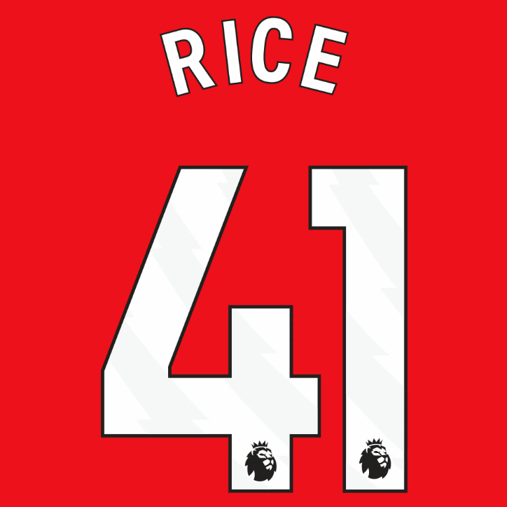 Arsenal 2023-Home Rice #41 Jersey Name Set-White 1