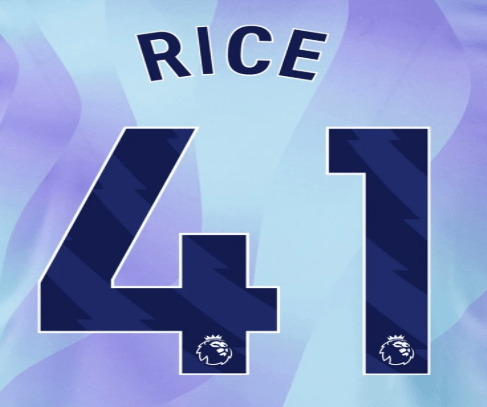 Arsenal 2024-Third RICE #41 Official Name Set-Navy 1