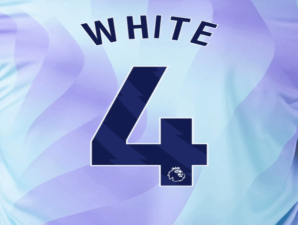 Arsenal 2024-Third WHITE #4 Official Name Set-Navy 1