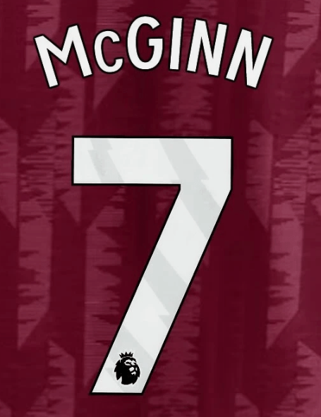 Aston Villa 2025-Home MCGINN #7 Official Name Set-White 1