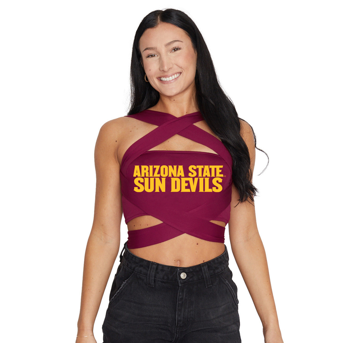 Arizona State ASU Maroon Multi Way Bandeau Top | lojobands