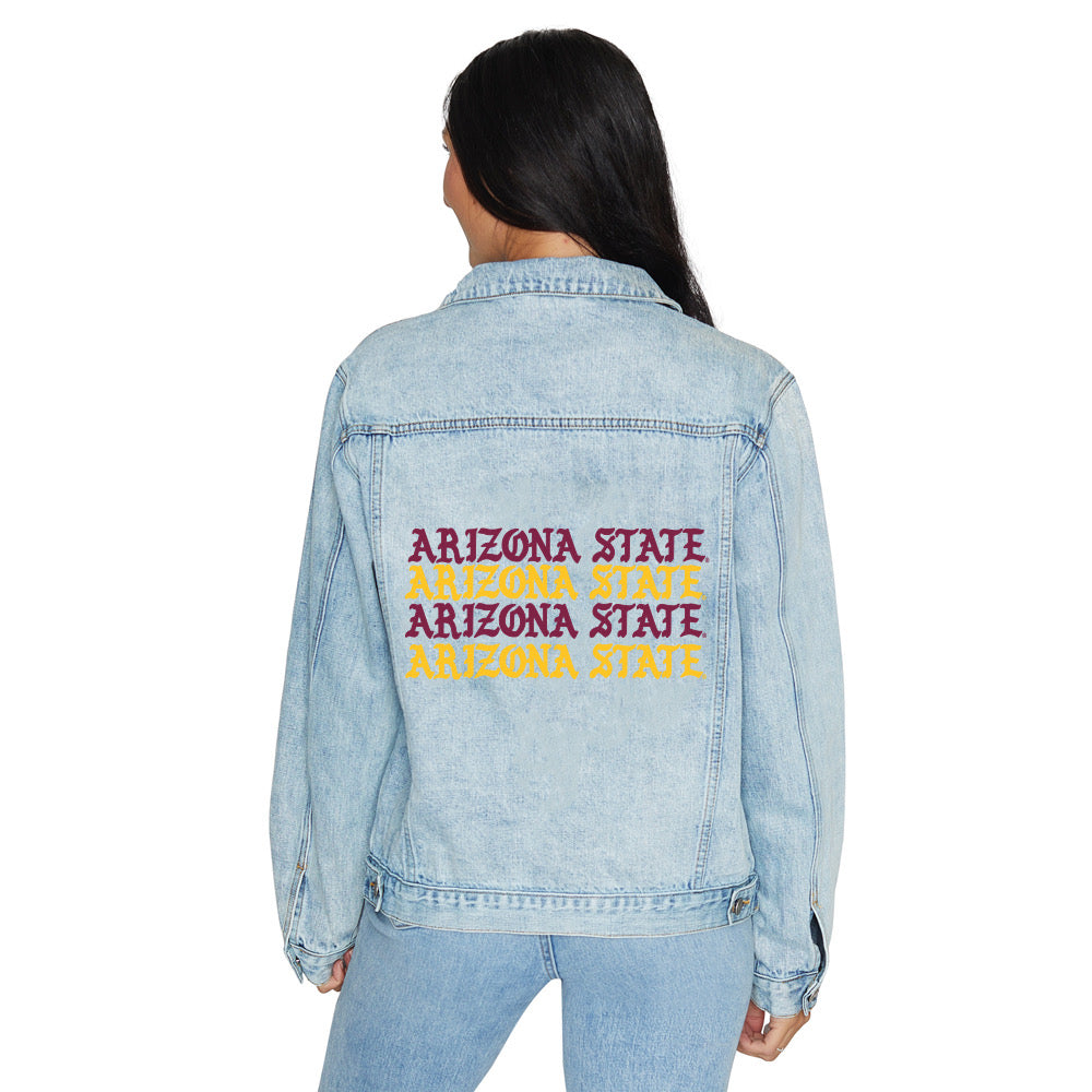 Arizona State ASU Gothic Denim Jacket | lojobands