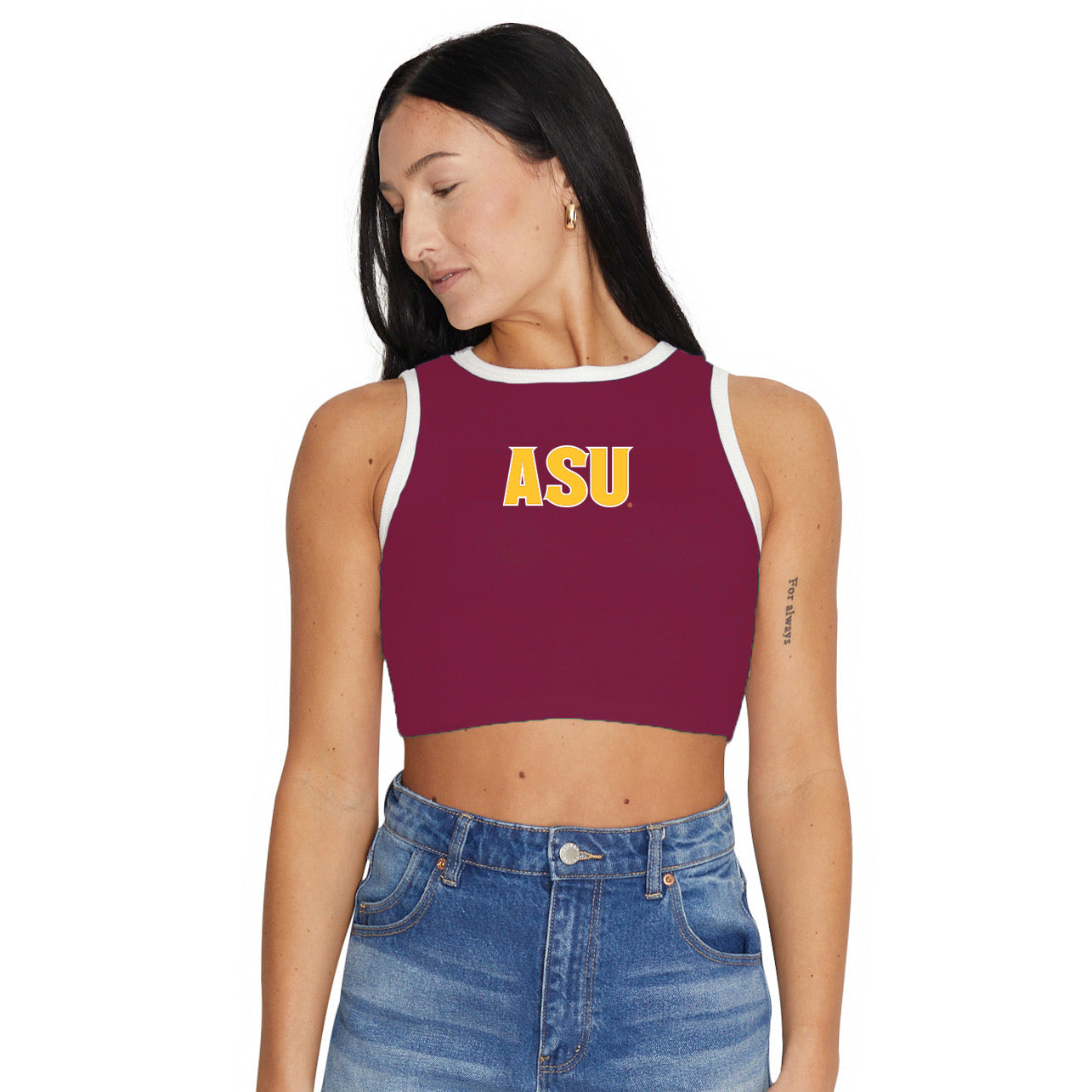 Arizona State ASU Touchdown Contrast Ribbed Tank | lojobands