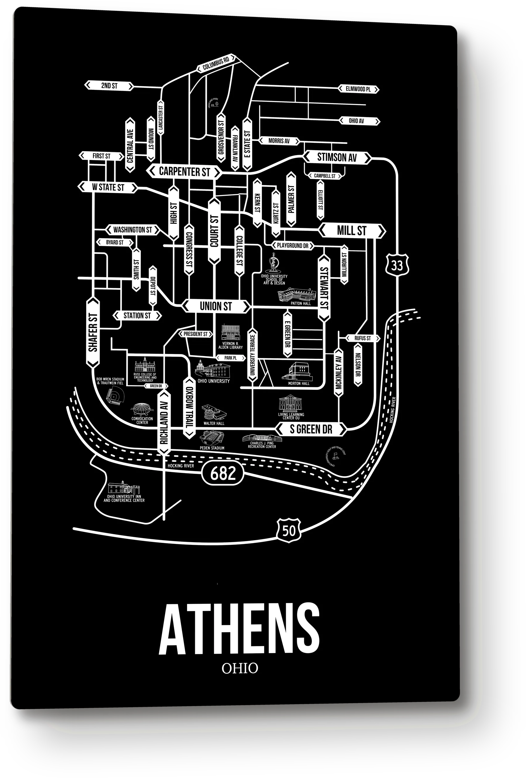 Athens, Ohio street map 8