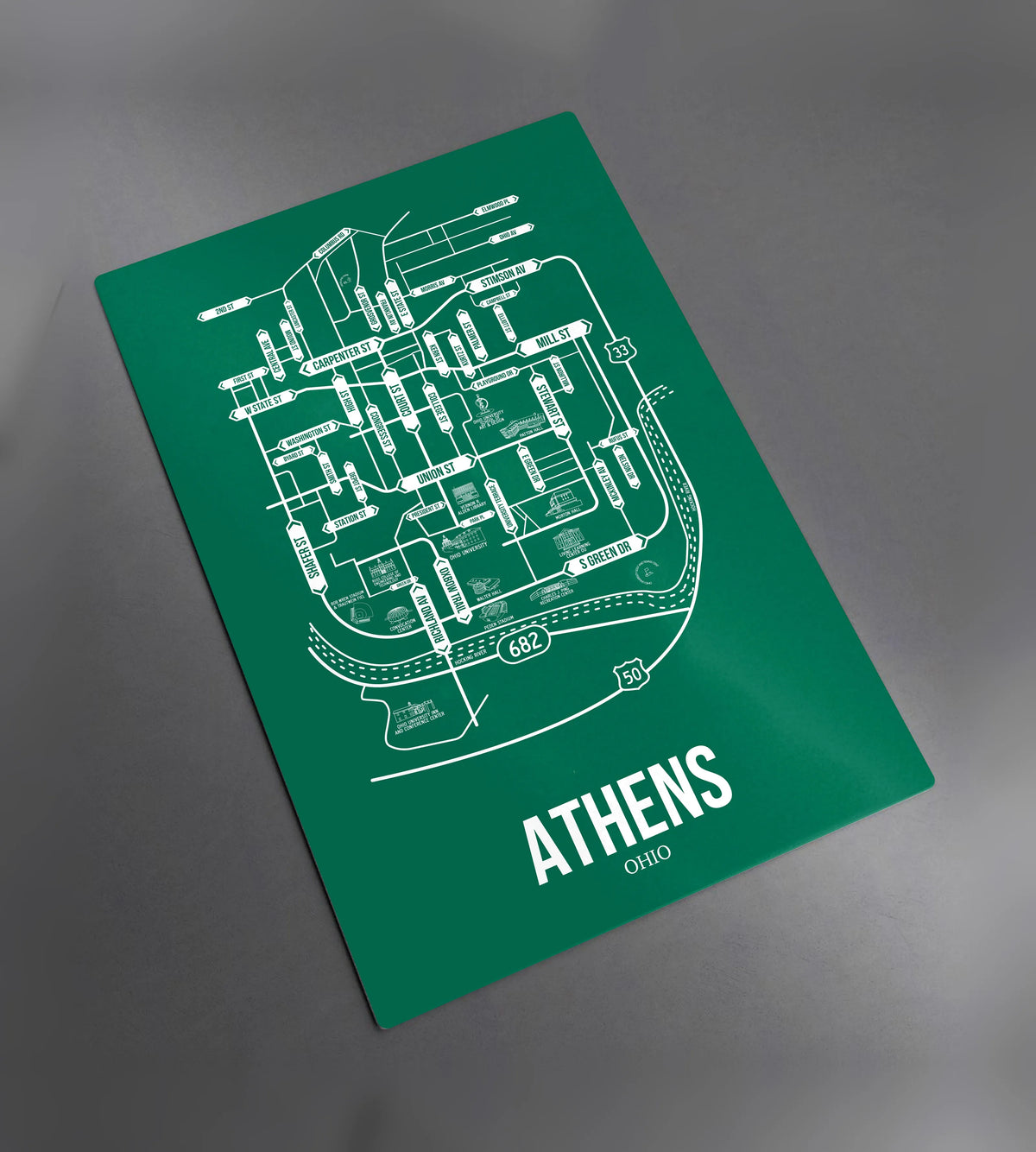 Athens, Ohio street map 2
