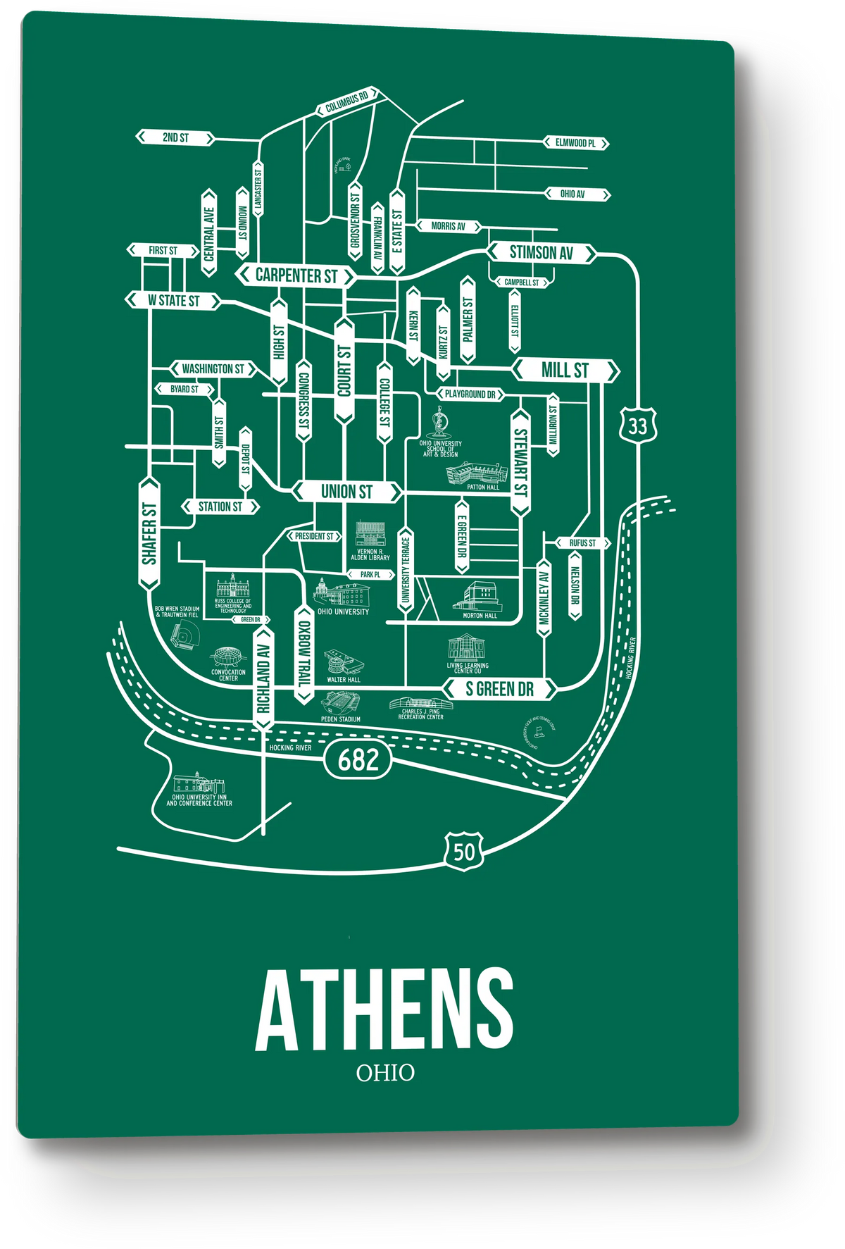 Athens, Ohio street map 1