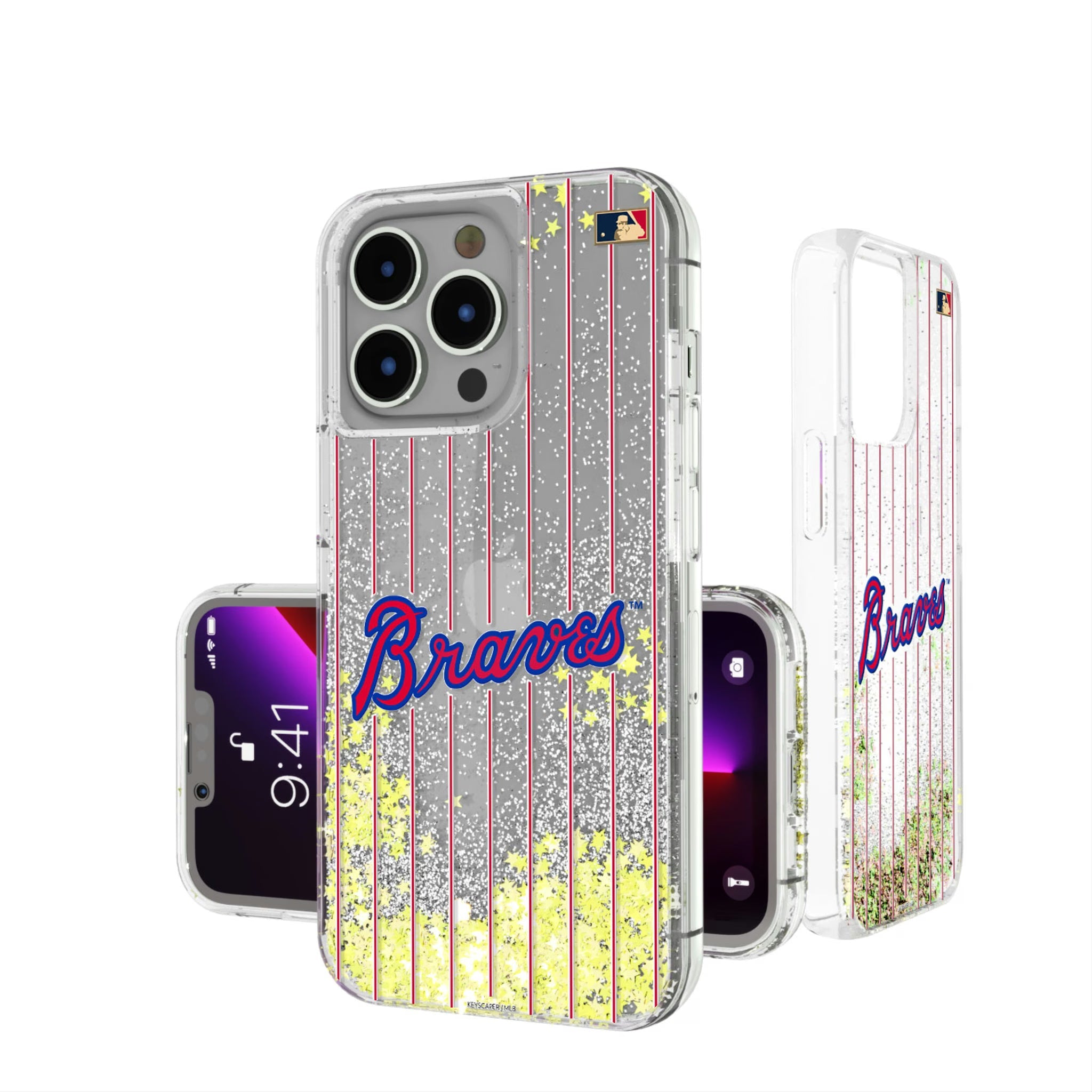 Atlanta Braves Home 2012 - Cooperstown Collection Pinstripe Glitter Phone Case 16